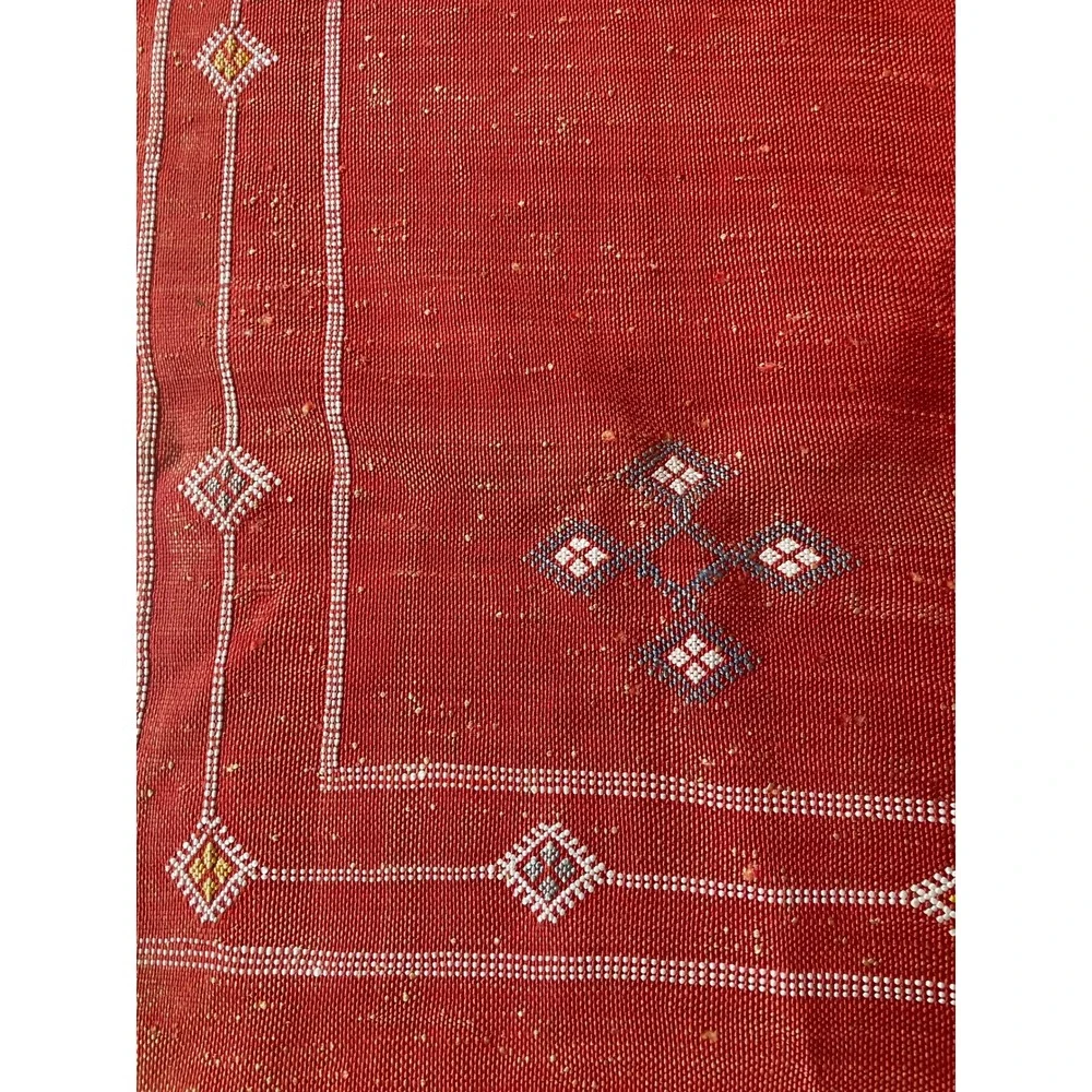 Vintage Moroccan Berber Sabra Cactus Silk Rug Tribal Kilim 35x56